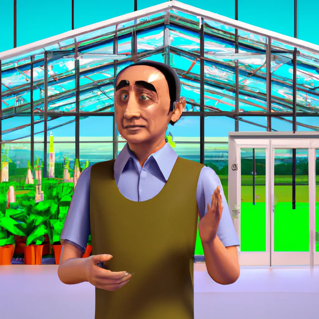 2023 AI-generated concept artwork for Greenhouse and Nursery Manager